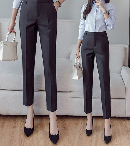 Model nou de pantaloni de dama cu talie inalta si fermoar