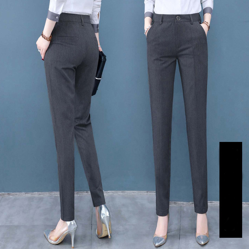 Дамски летен панталон с висока талия и джобове