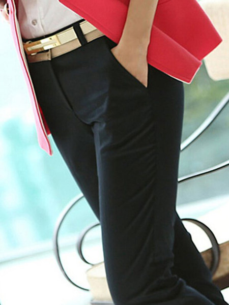 Pantaloni de primavara dama cu nasture si talie inalta