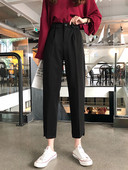 Pantaloni de dama cu talie inalta si buzunar