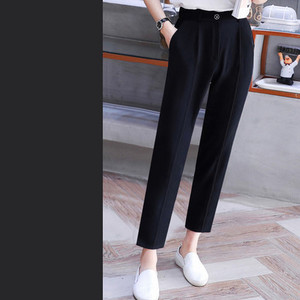 Pantaloni casual dama in negru - potriviti pentru primavara si vara