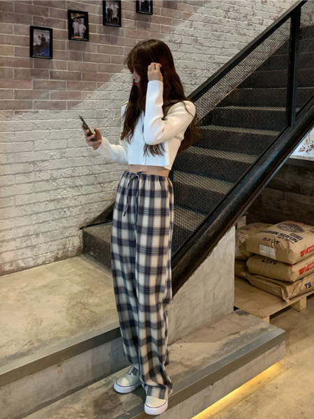 Pantaloni largi dama casual cu cravate