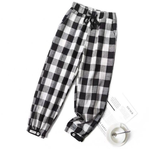 Pantaloni casual dama in carouri potriviti pentru primavara si vara