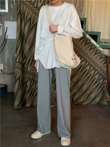 Pantaloni casual dama cu elastic si talie inalta