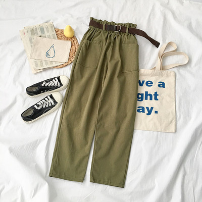 Pantaloni eleganti de dama cu centura si buzunare