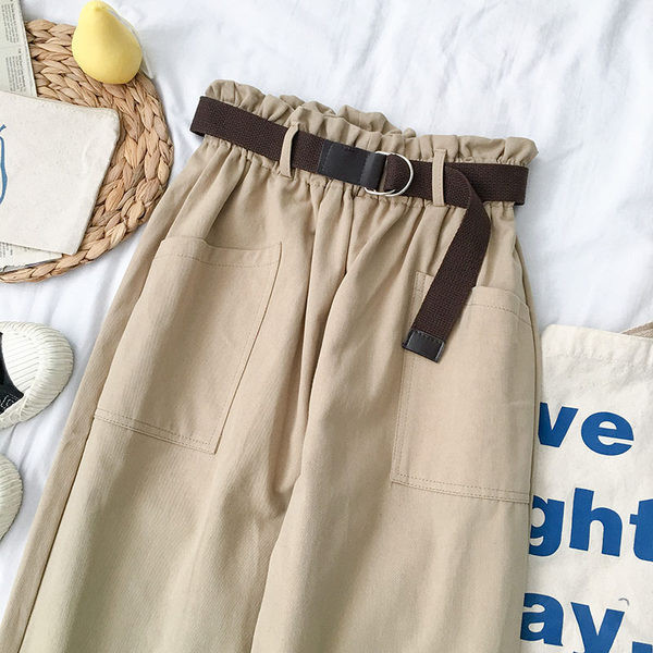 Pantaloni eleganti de dama cu centura si buzunare