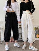 Model larg de pantaloni dama cu cravate