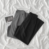 Κλασικό γυναικείο παντελόνι με τσέπες και ψηλή μέση - δύο χρώματα