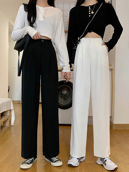 Pantaloni largi de primăvară de damă cu buzunare