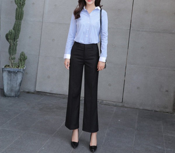 Pantaloni moderni de dama in culoarea neagra model lat