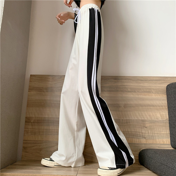 Pantaloni casual dama cu cravate si margini