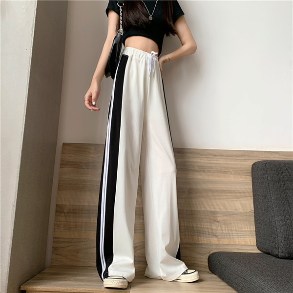 Pantaloni casual dama cu cravate si margini