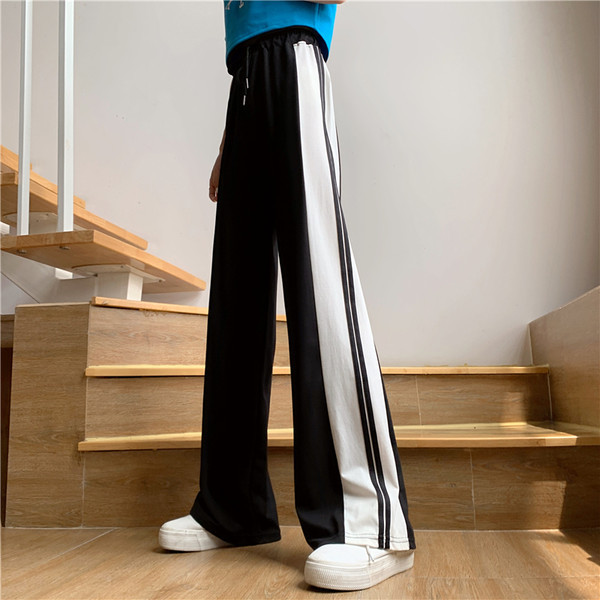 Pantaloni casual dama cu cravate si margini