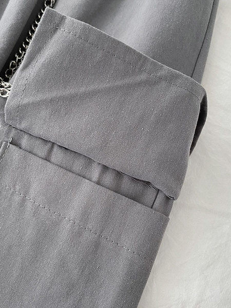 Pantaloni moderni de dama cu lant si buzunare