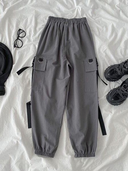 Pantaloni moderni de dama cu lant si buzunare