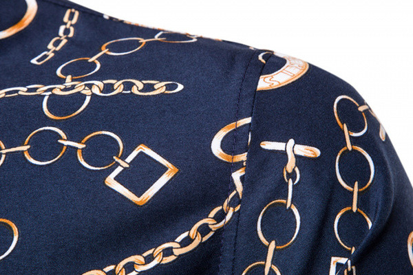 Cămașă bărbătească actuală cu model montat model cu mâneci lungi