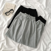 Pantaloni sport de dama cu cravate si talie elastica