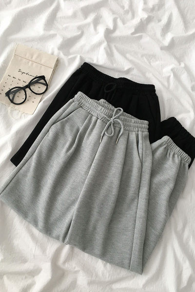 Pantaloni sport de dama cu cravate si talie elastica