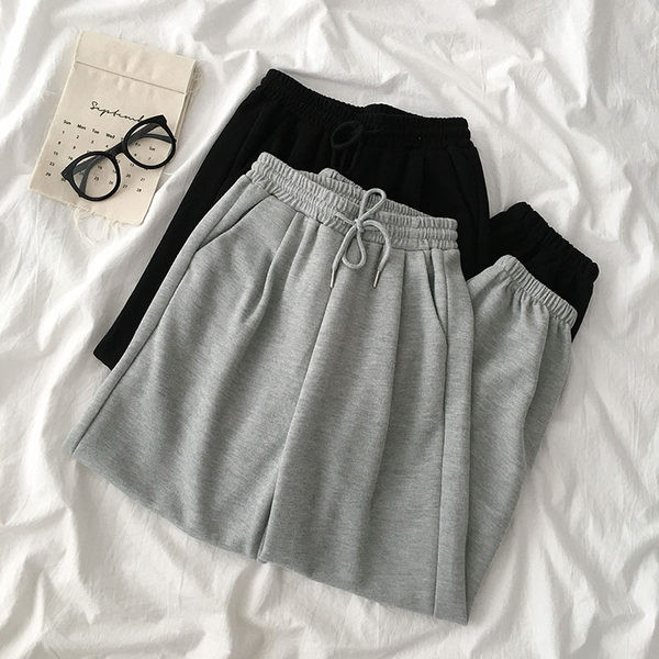 Pantaloni sport de dama cu cravate si talie elastica