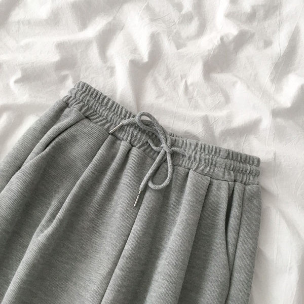 Pantaloni sport de dama cu cravate si talie elastica