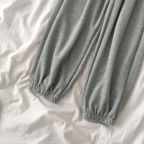 Pantaloni sport de dama cu cravate si talie elastica