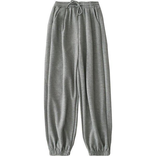 Pantaloni sport de dama cu cravate si talie elastica