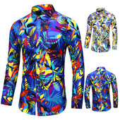 Cămașă elegantă pentru bărbați, cu model îmbrăcat cu nasturi