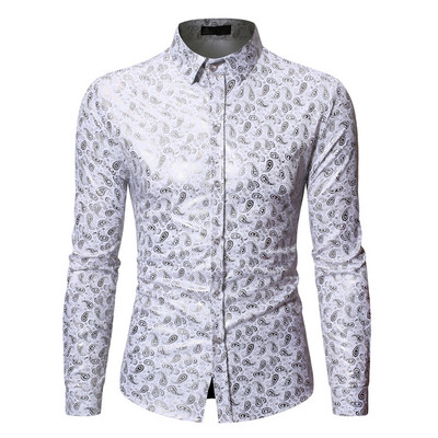 Cămașă elegantă cu model clasic cu guler și nasturi