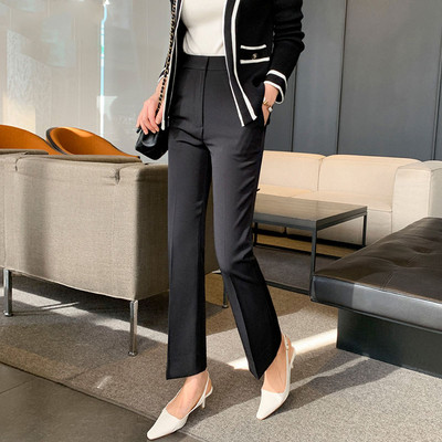 Pantaloni de primăvară de damă actuali cu talie înaltă