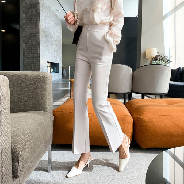 Pantaloni de primăvară de damă actuali cu talie înaltă