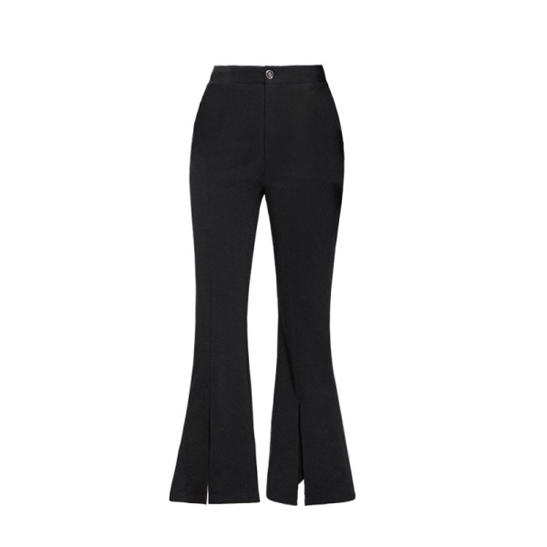 Moderne ženske hlače s prorezima i visokim strukom