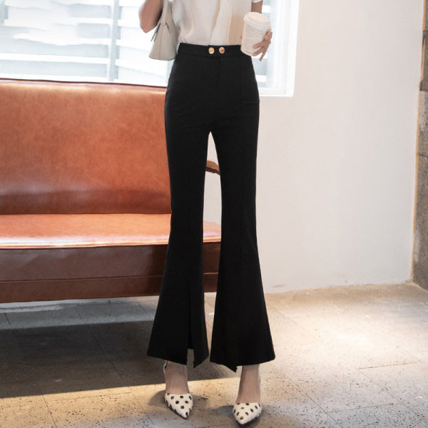 Pantaloni eleganti de damă Charleston cu fante