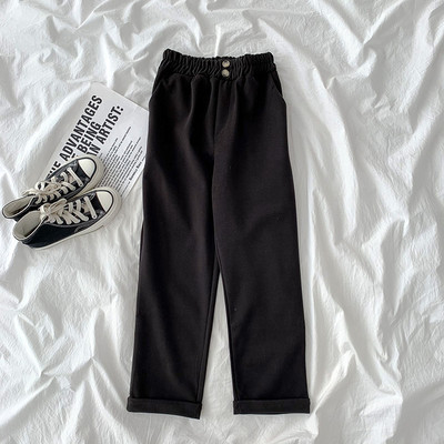 Pantaloni casual dama cu talie inalta si nasturi