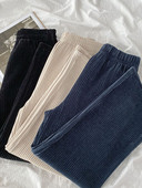 Ženske baršunaste hlače s elastičnim strukom u tri boje