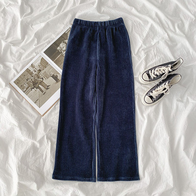 Ženske baršunaste hlače s elastičnim strukom u tri boje