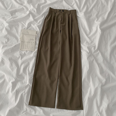 Γυναικείο μοντέρνο παντελόνι με κουμπιά και τσέπες σε καφέ και μαύρο χρώμα