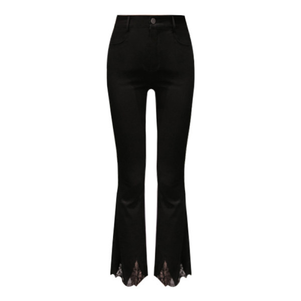 Pantaloni Charleston de dama moderni cu dantela si talie inalta