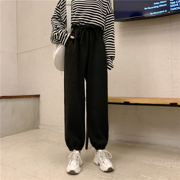 Ежедневен  дамски панталон с връзки и висока талия