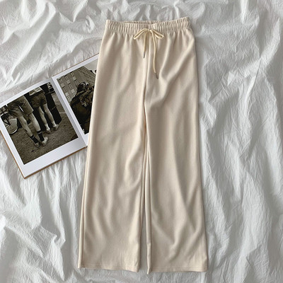 Pantaloni sport dama cu cravate in alb si negru