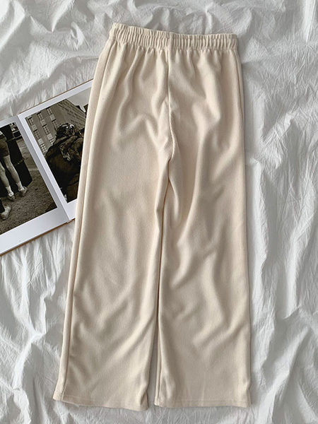 Pantaloni sport dama cu cravate in alb si negru