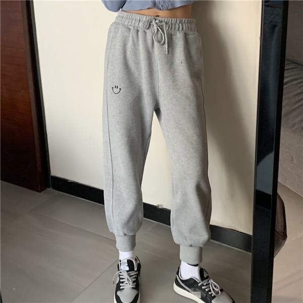 Pantaloni casual dama cu broderie si cravate