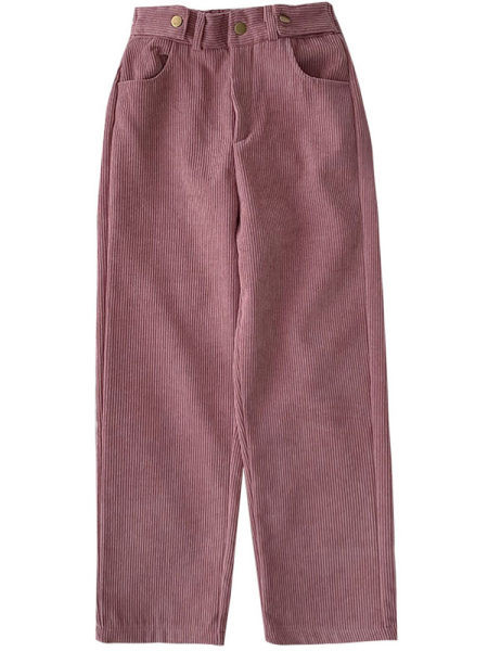 Дамски панталони от рипс с висока талия 