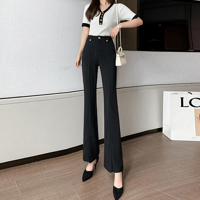 Pantaloni eleganti de dama cu nasturi si crapaturi