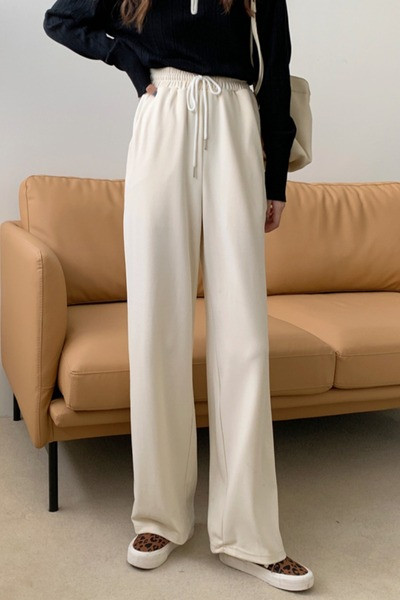 Pantaloni de dama model drept cu talie inalta - elastic