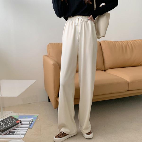 Pantaloni de dama model drept cu talie inalta - elastic