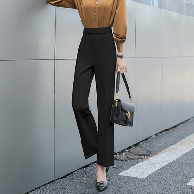 Pantaloni actuali în negru cu talie înaltă