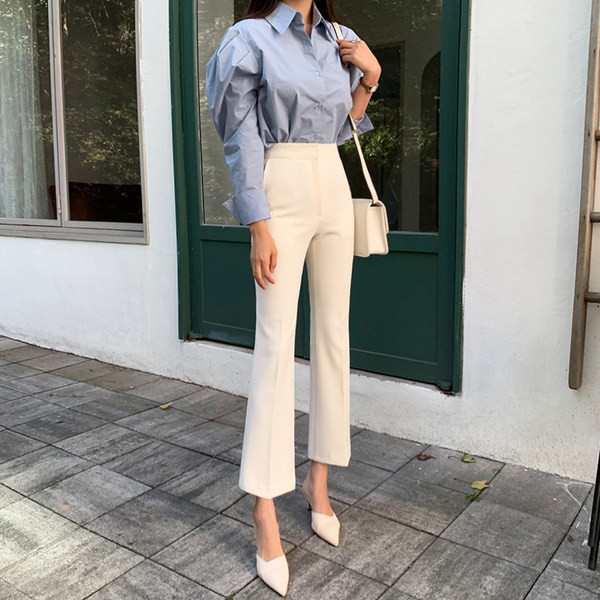 Model nou de pantaloni de dama cu fermoar si talie inalta