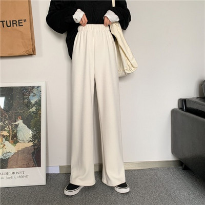 Moderne ženske hlače s visokim strukom i gumicom