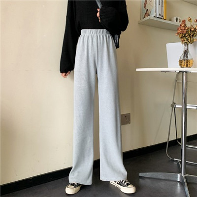 Moderne ženske hlače s visokim strukom i gumicom