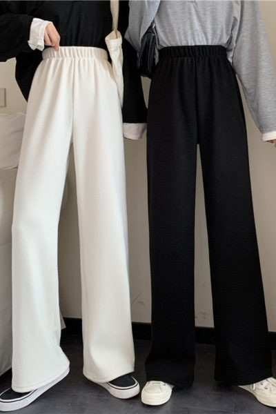 Moderne ženske hlače s visokim strukom i gumicom